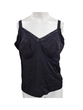 Ruby Ribbon Heritage Lace Camisole Tank Top Size 44 Shaping Black Shapewear Bra